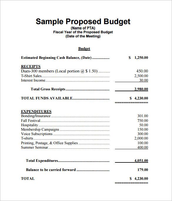 sample budget proposal   Monza.berglauf verband.com