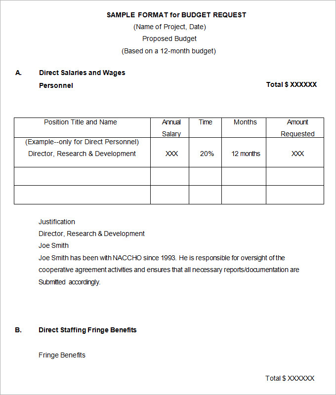 Budget Proposal Format (Sample)   Budget Templates