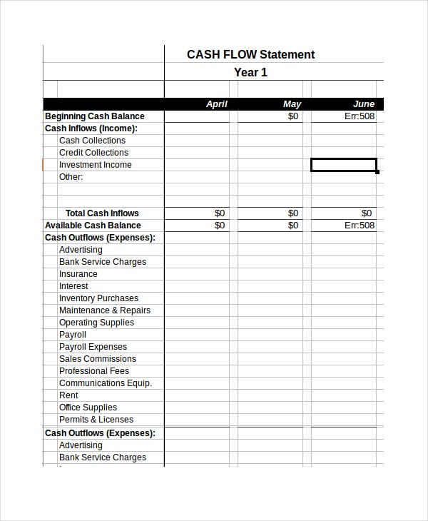 Cash Flow Statement Template Excel , Cash Budget Template , cash 