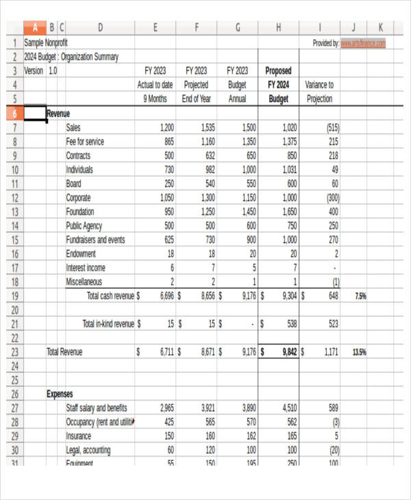12+ Non Profit Budget Templates   Word, PDF, Excel, Google Docs 