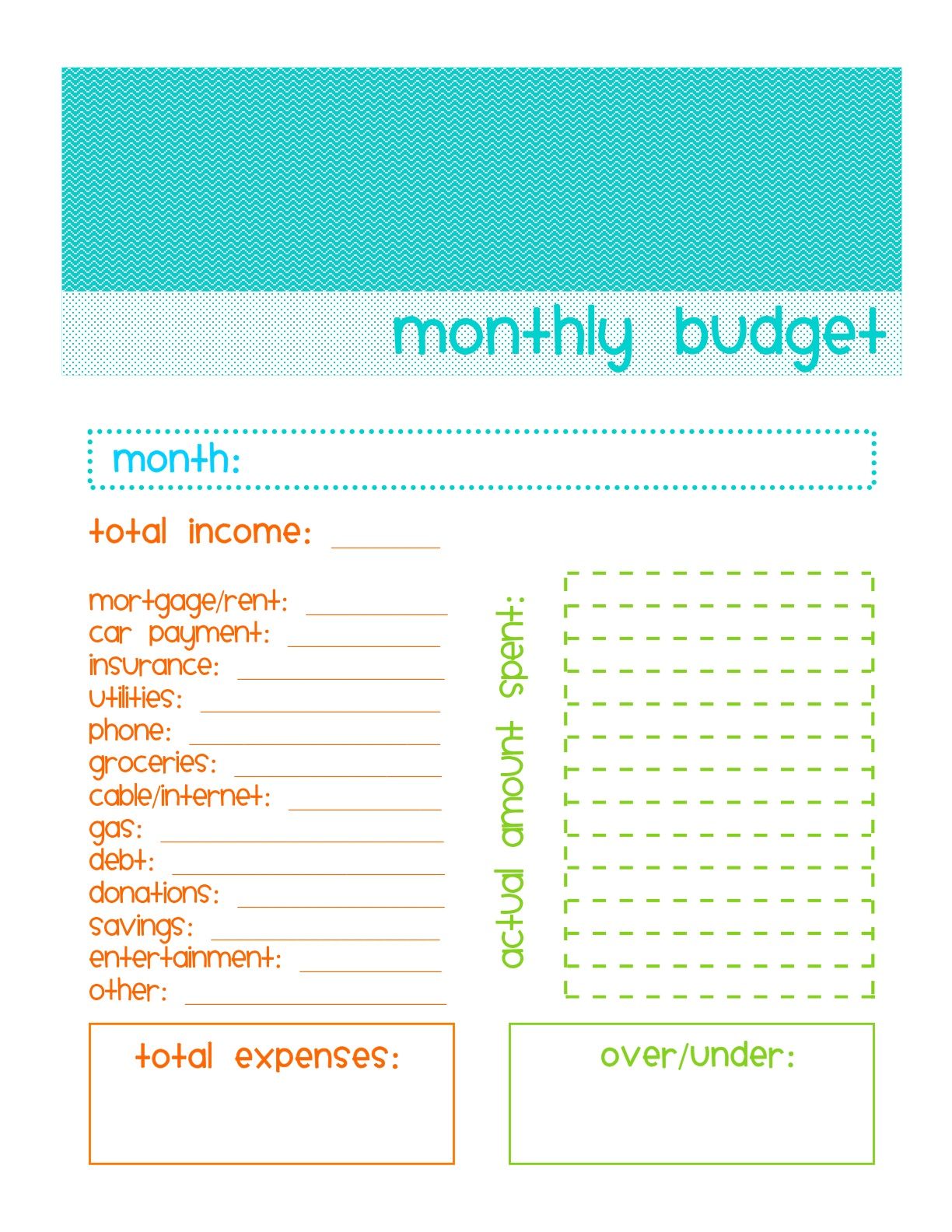 Free Printable Simple budget template PDF Download Free Printable Simple budget template PDF Download