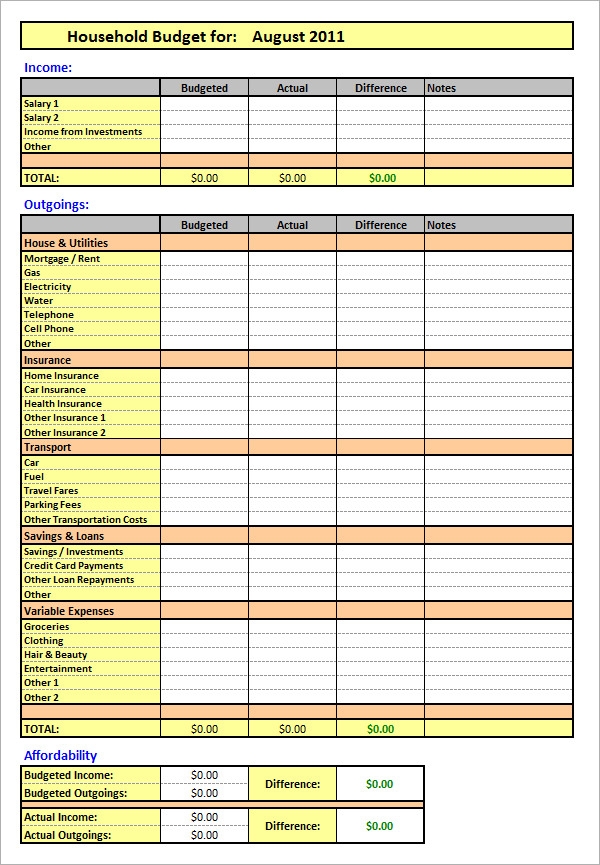 easy home budget worksheet   Monza.berglauf verband.com