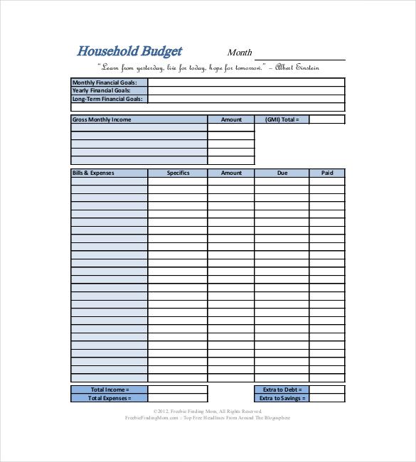 basic household budget template , 10+ Household Budget Template 