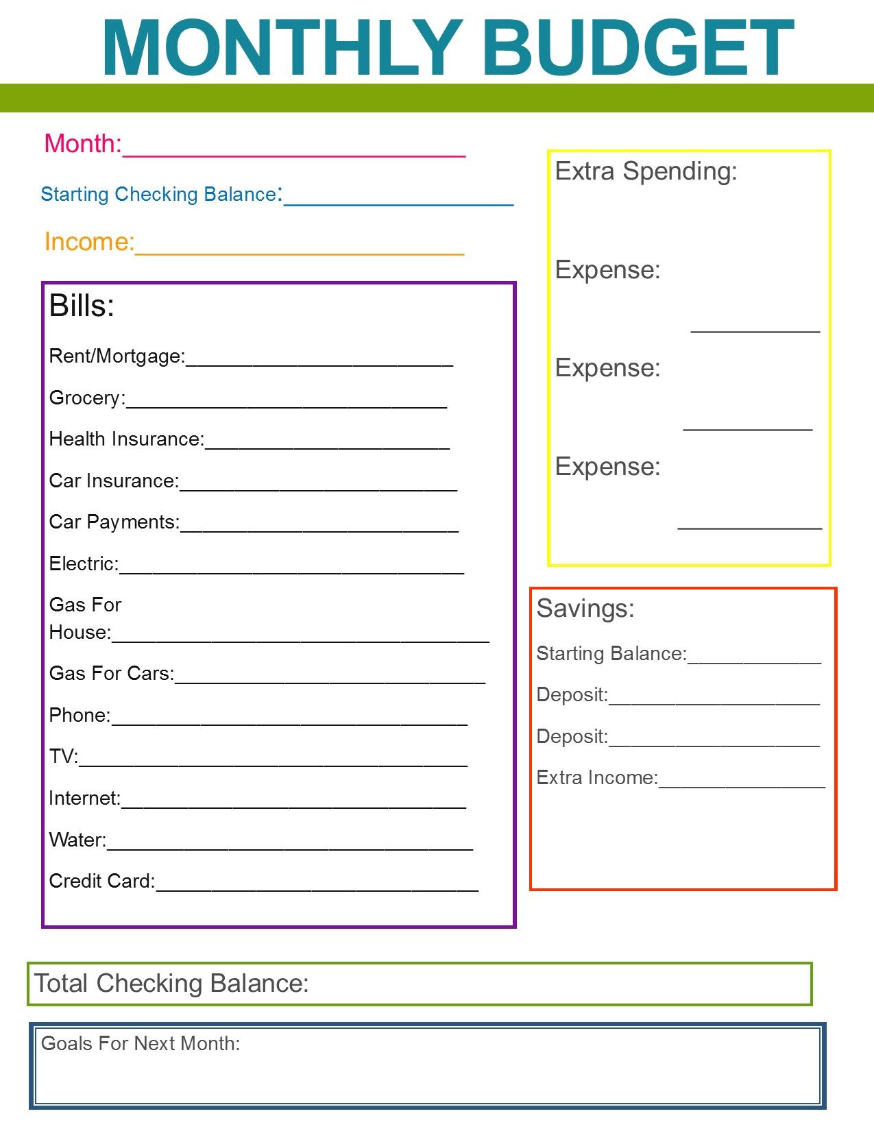 Monthly Family Budget | If only I was this organized 