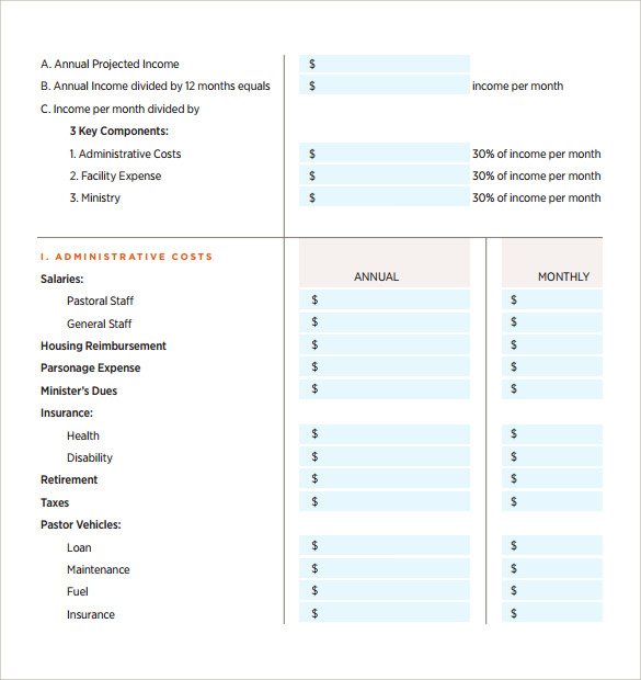 13+ Chruch Budget Templates   Word, PDF, Excel