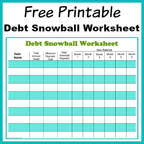 Free Printable Debt Snowball Worksheet  Pay Down Your Debt!