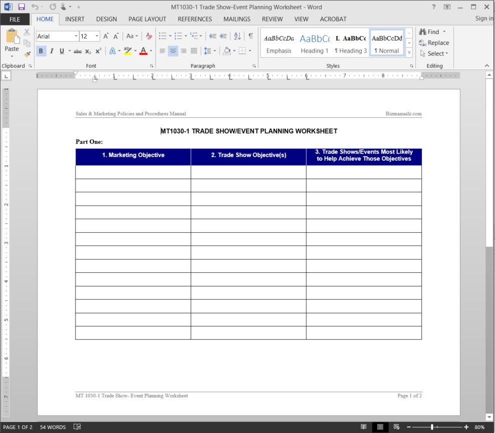 Trade Show Budget Template Template Creator