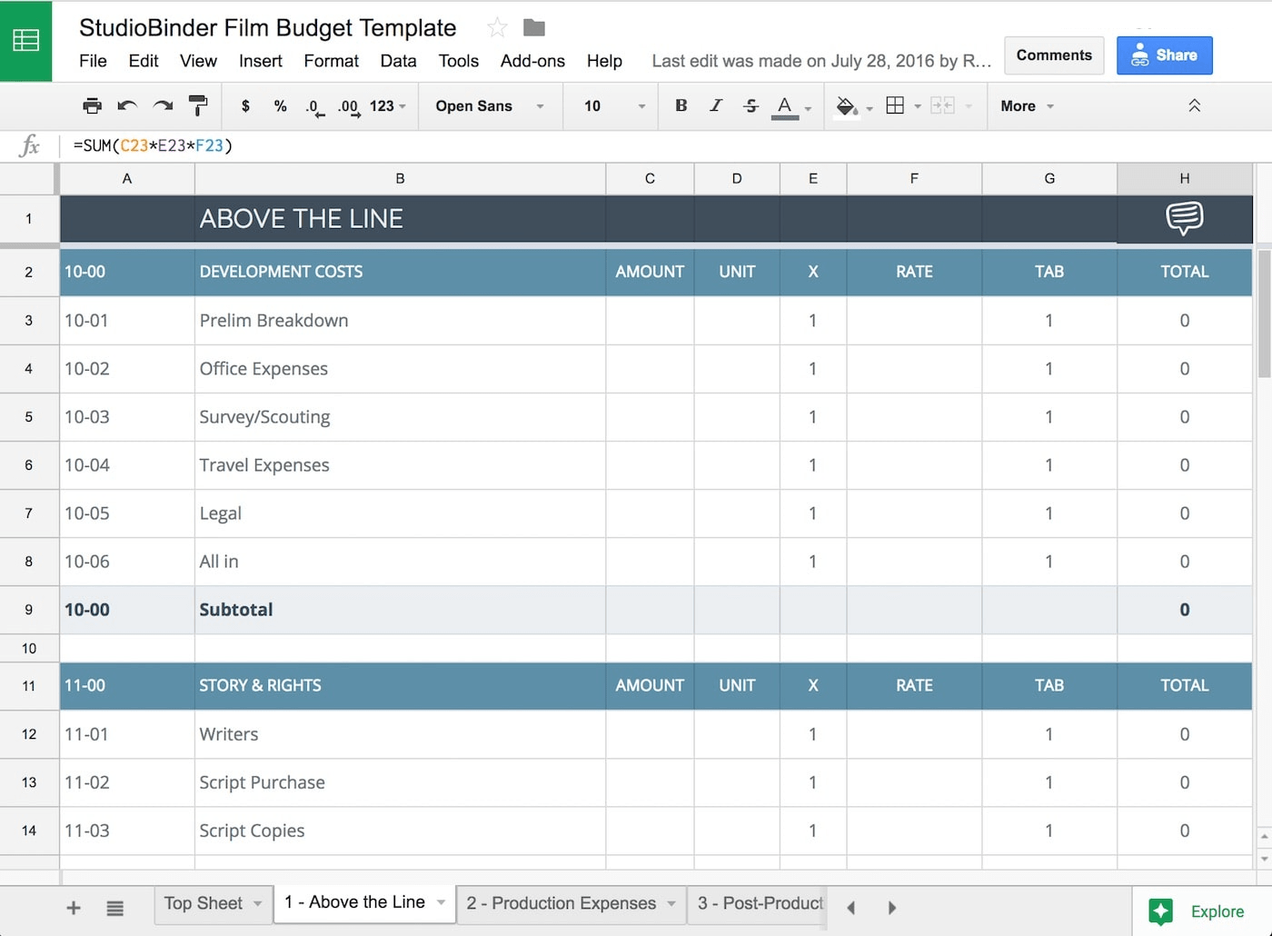 015 Plan Templates Film Budget Template Tv Singular Production 015 Plan Templates Film Budget Template Tv Singular Production