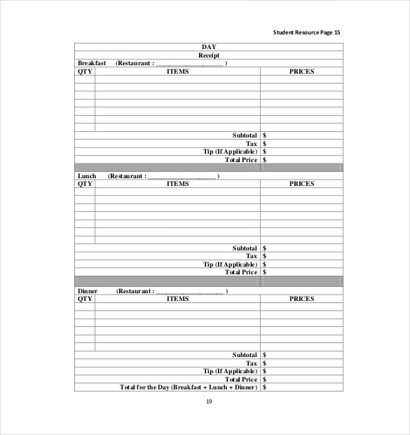 Travel Budget Worksheet | Travel Cost Estimator