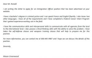 Immigration officer cover letter and its great sample | Template Creator
