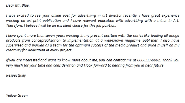 Art Director Cover Letter And Its Great Example Template Creator