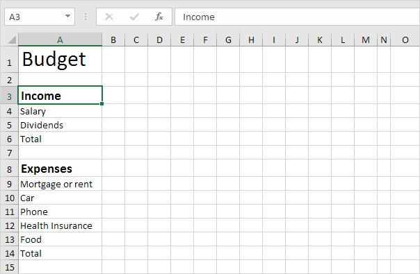 Budget Template in Excel   Easy Excel Tutorial