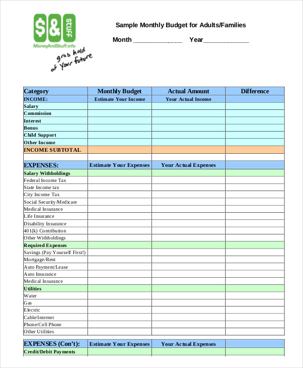 household budget template family budget template 9 free sample 