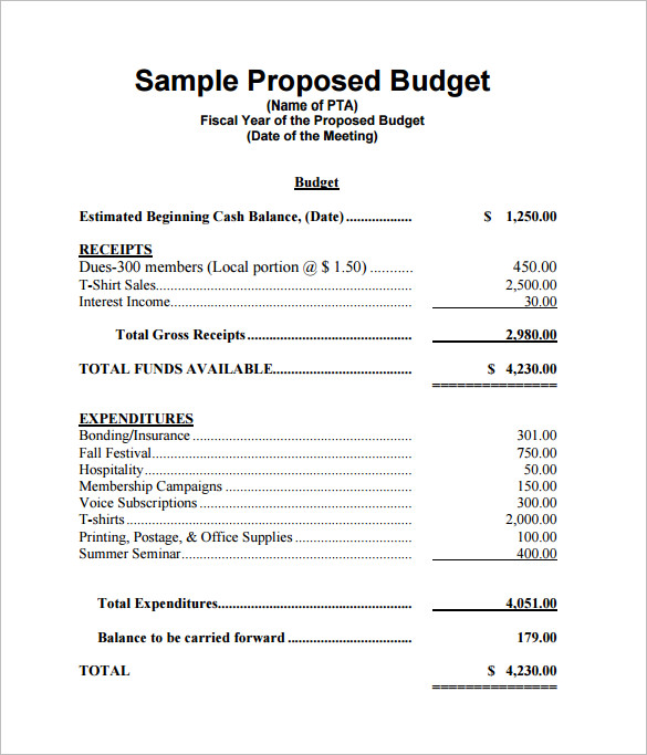 proposal budget template   Monza.berglauf verband.com